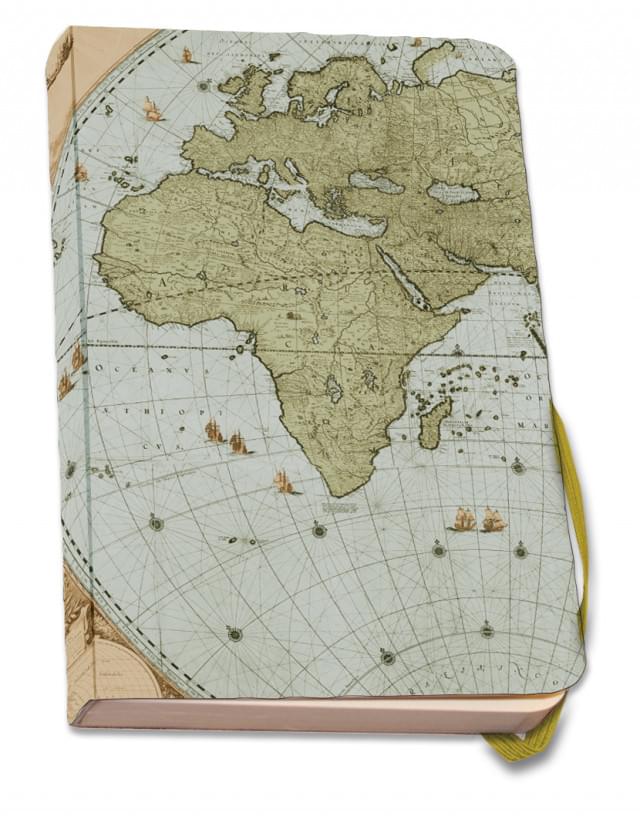 B&B - Cardboard A5 Notebook - Map of the World, Wandkaart van de wereld door Joan Blaeu, Het Scheepvaartmuseum