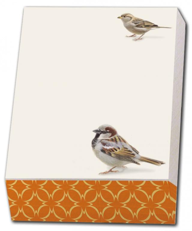 Memo Pad - Sparrow - Huismus, Elwin van der Kolk, Vogelbescherming Nederland