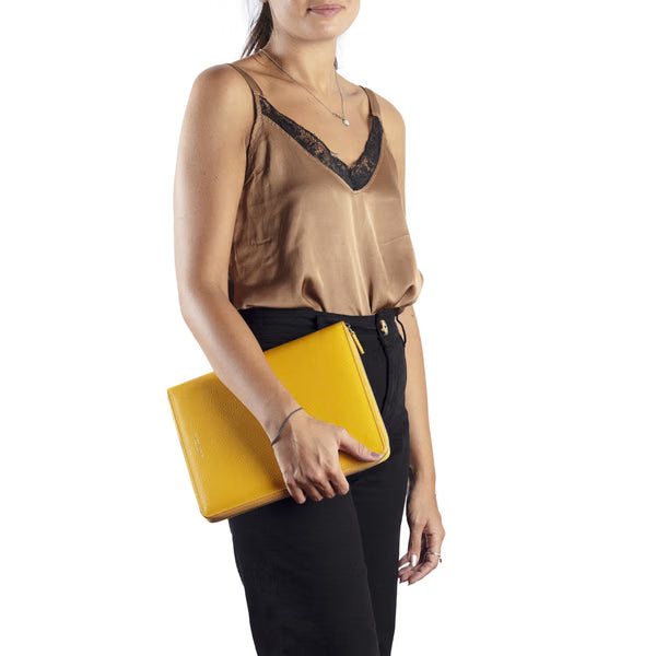 CM - A5 Albert Portfolio w zip - Canary Yellow