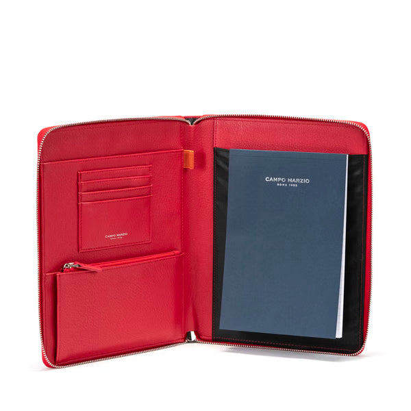 CM - A5 Albert Portfolio w zip - Cherry Red