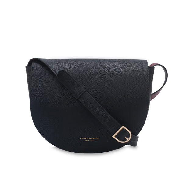 CM - Christina Saddle Bag - Black w Burgundy