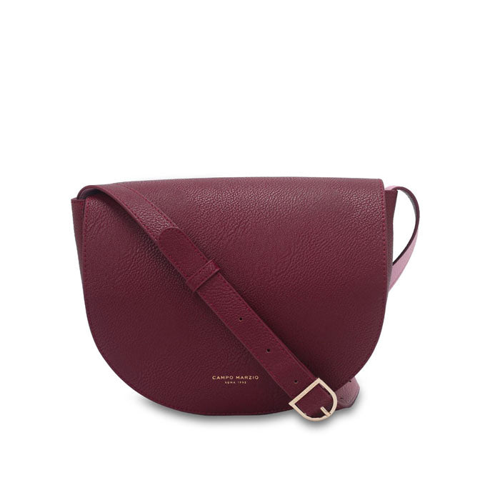 CM - Christina Saddle Bag - Burgundy w Pink