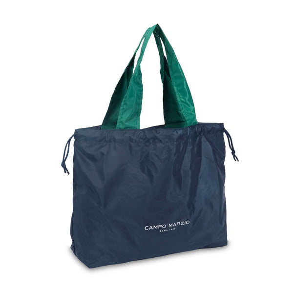 CM - Citrine Foldable Bag - Navy w Emerald Green