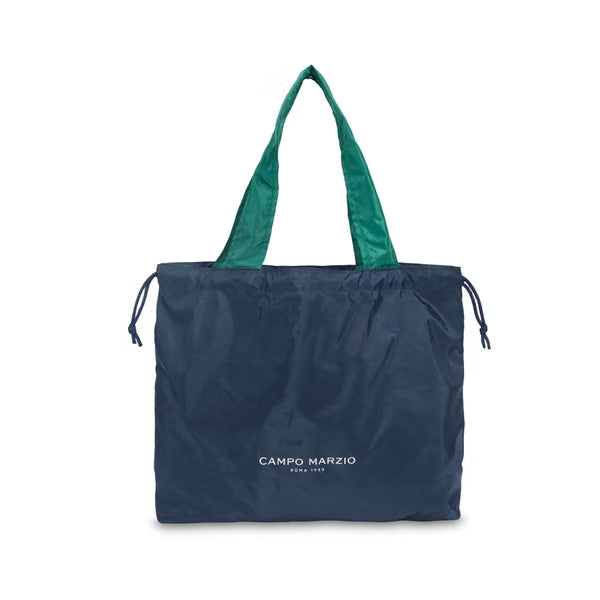 CM - Citrine Foldable Bag - Navy w Emerald Green