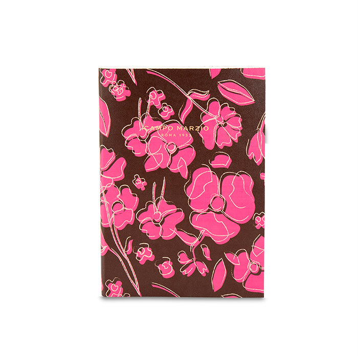 CM - Floral Embossed Journal - 13 x 18 - Chocolate w Pink