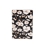 CM - Floral Embossed Notebook - A6 - Black w White