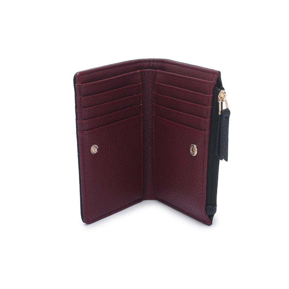 CM - Janelle Wallet - Black w Burgundy
