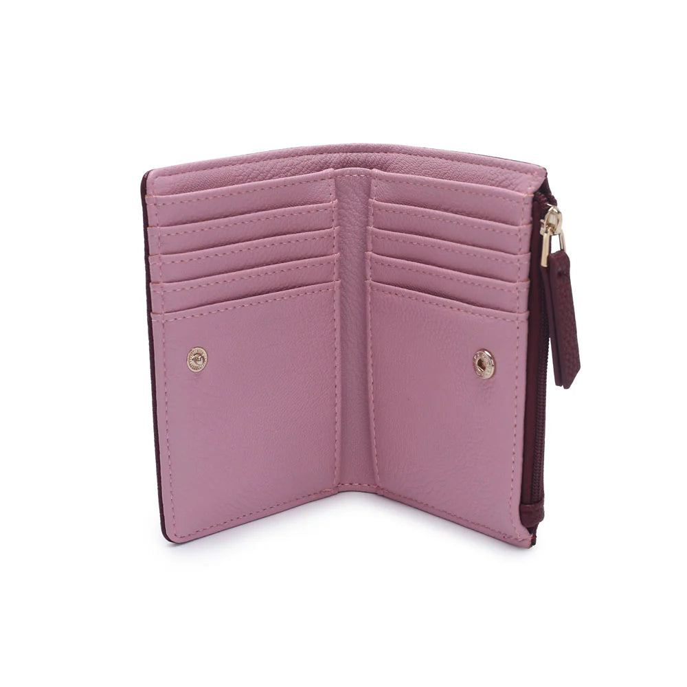 CM - Janelle Wallet - Burgundy w Pink
