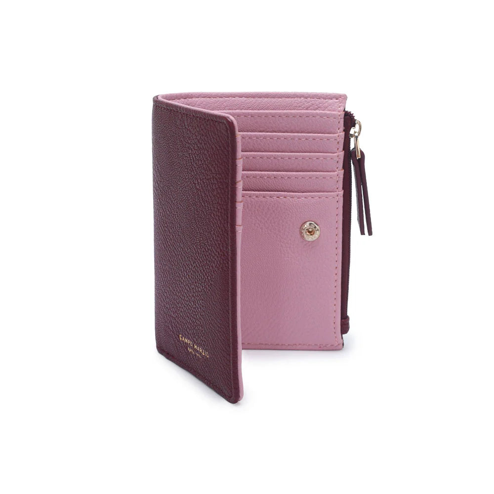 CM - Janelle Wallet - Burgundy w Pink