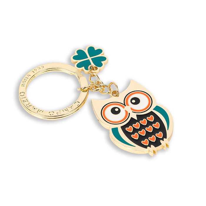 CM - Key Ring - Owl - Petrol Green