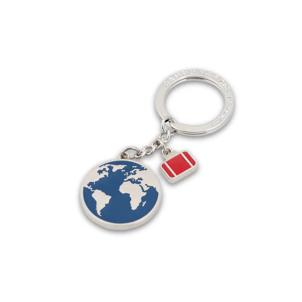 CM - Key Ring - World - Ocean Blue