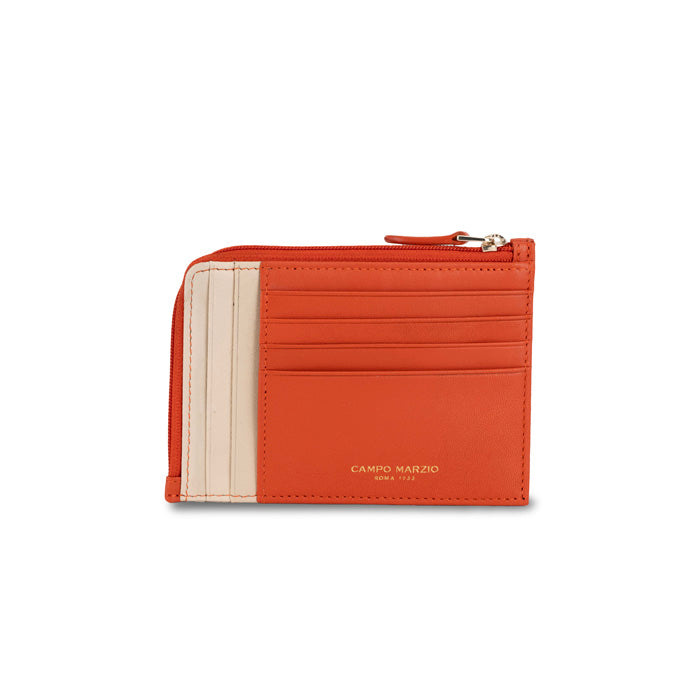 CM - Lynette Card Holder - Orange w Capuccino