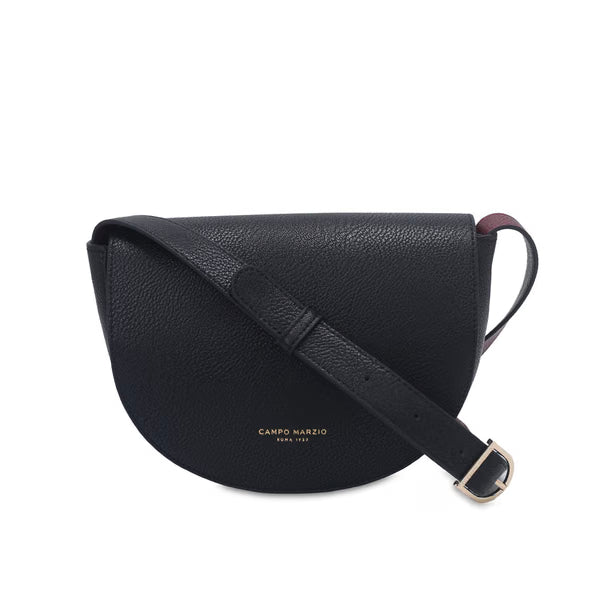 CM - Naomie Mini Saddle Bag - Black w Burgundy