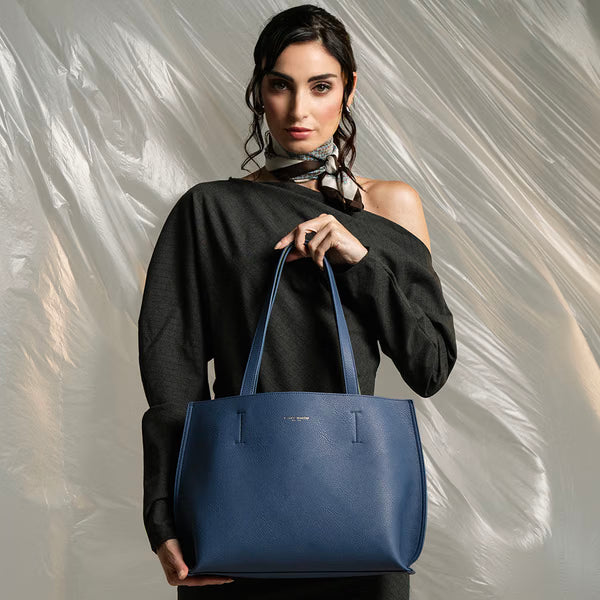 CM - Tote- Tina Tote Bag - Dark Denim w Moss Green