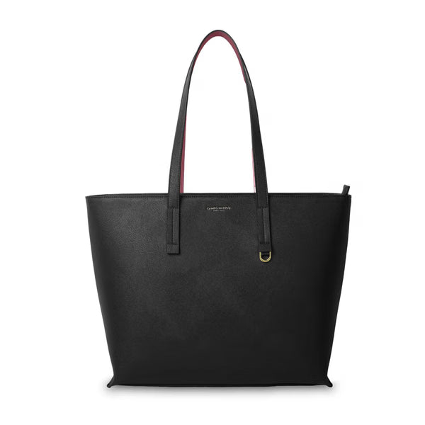 CM - Valeria Shopping Bag - Black/Burgundy