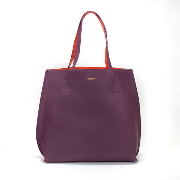CM - Iconic Tote Bag - Plum w Tangerine