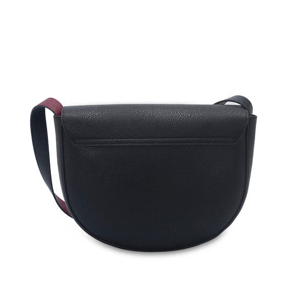 CM - Christina Saddle Bag - Black w Burgundy