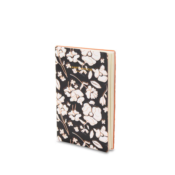 CM - Floral Embossed Notebook - A6 - Black w White