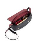 CM - Kym Saddle Bag - Black w Burgundy