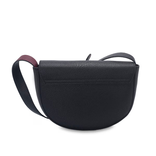 CM - Naomie Mini Saddle Bag - Black w Burgundy