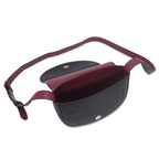 CM - Naomie Mini Saddle Bag - Black w Burgundy