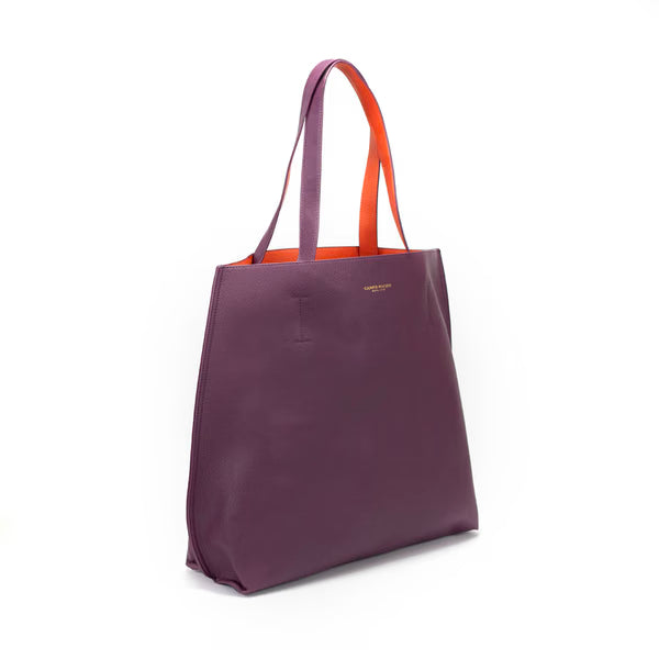 CM - Iconic Tote Bag - Plum w Tangerine