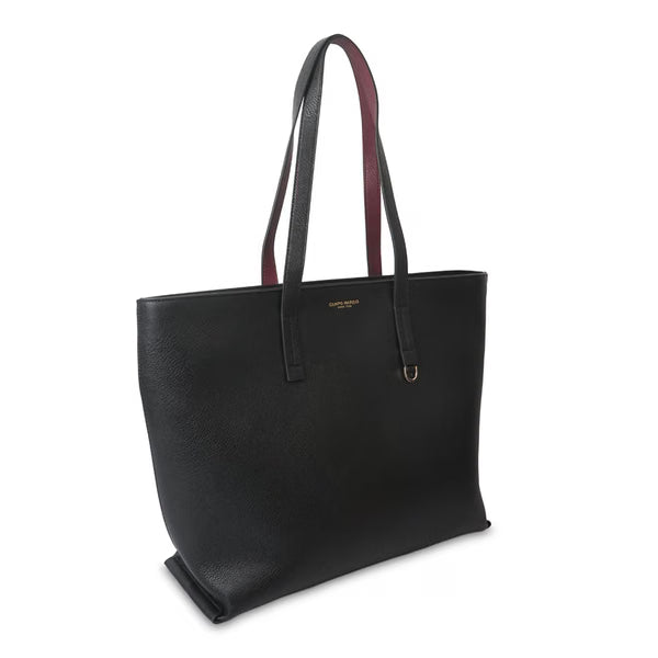 CM - Valeria Shopping Bag - Black/Burgundy
