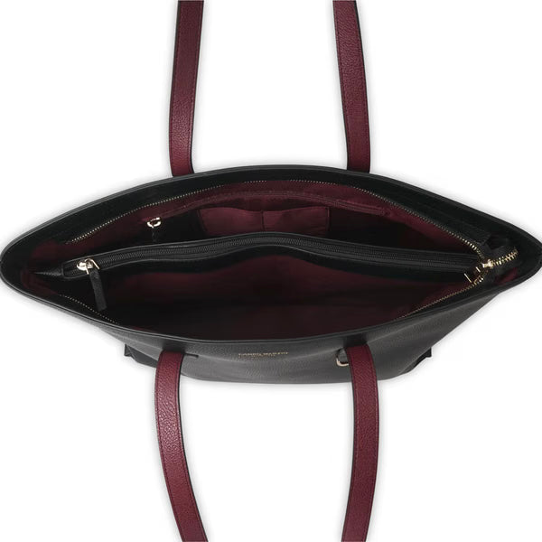 CM - Valeria Shopping Bag - Black/Burgundy