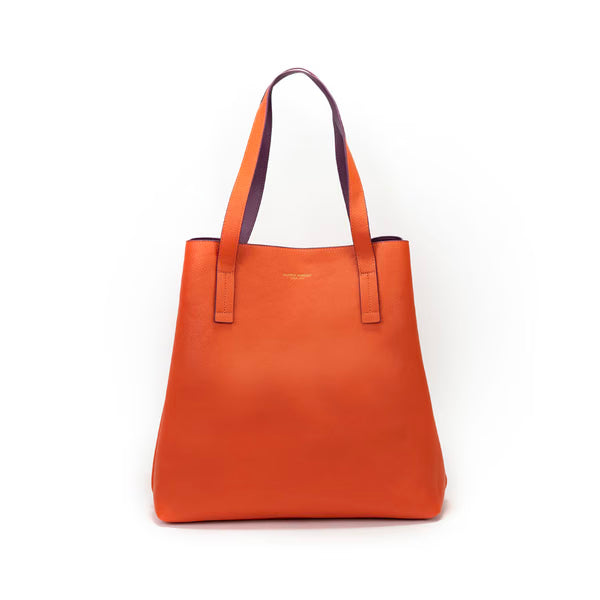 CM - Iconic Tote Bag - Plum w Tangerine