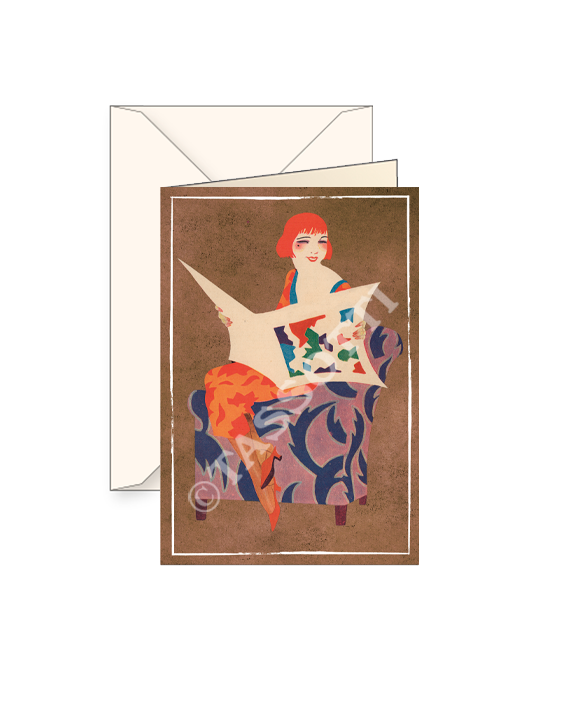 Card T - Lady with Giornale