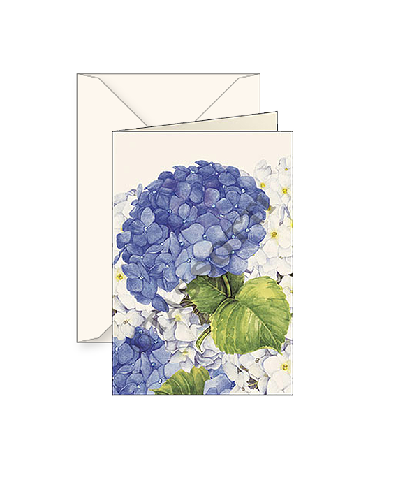Card T - Blue Hydrangea