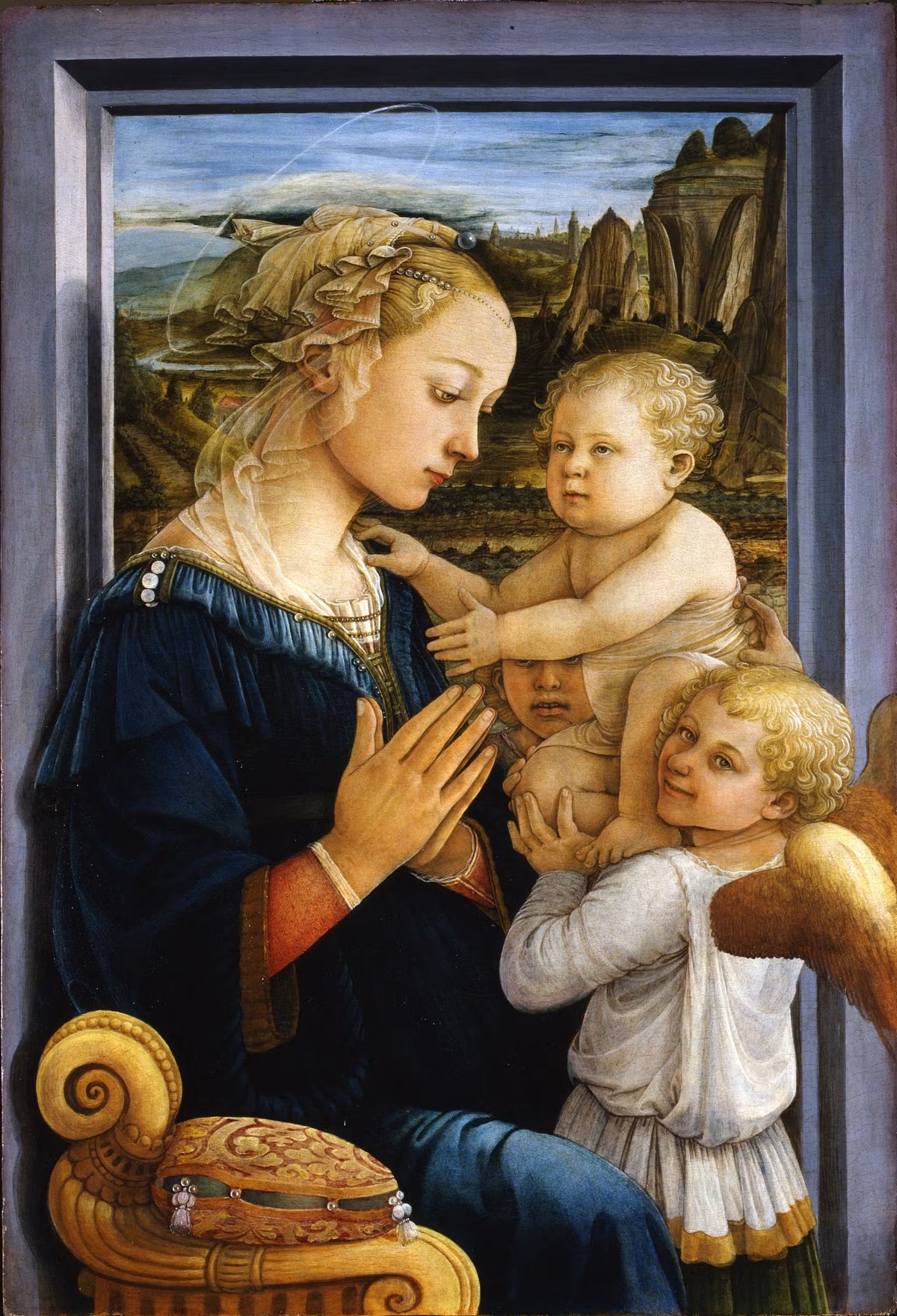 Card T - Filippo Lippi (1406-1469) - Madonna and Child with two Angels
