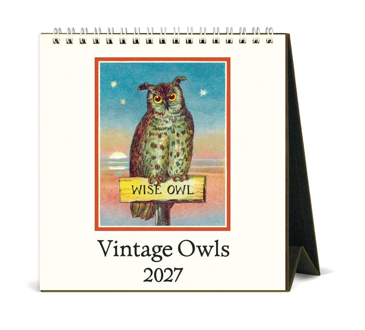 Desk Calendar - Vintage Owls
