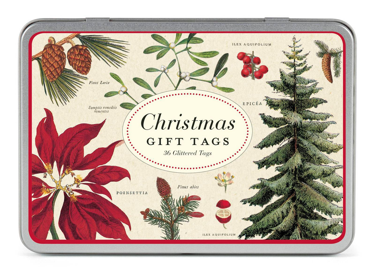 Christmas Glitter Gift Tags - Botanical