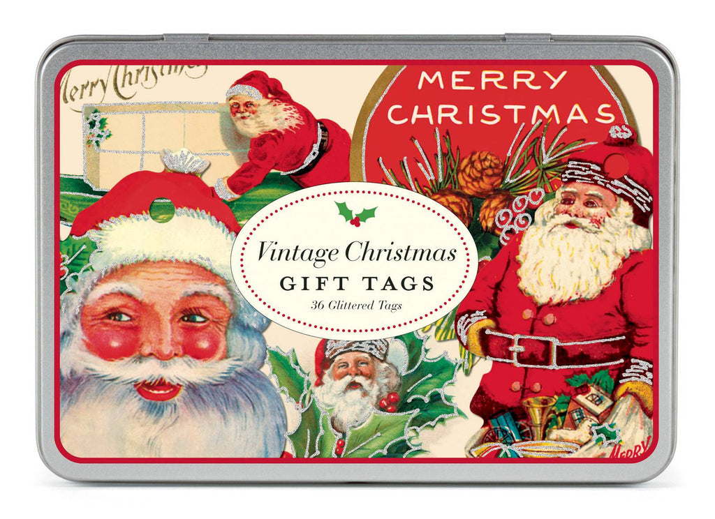 Christmas Glitter Gift Tags - Vintage Christmas