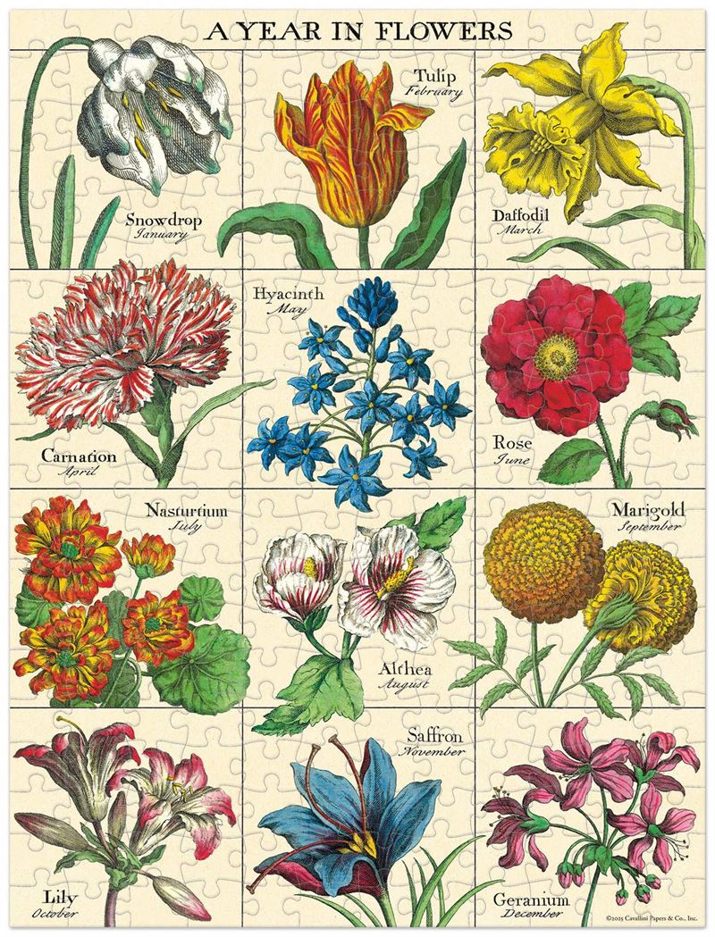 Mini Jigsaw Puzzle - A Year in Flowers