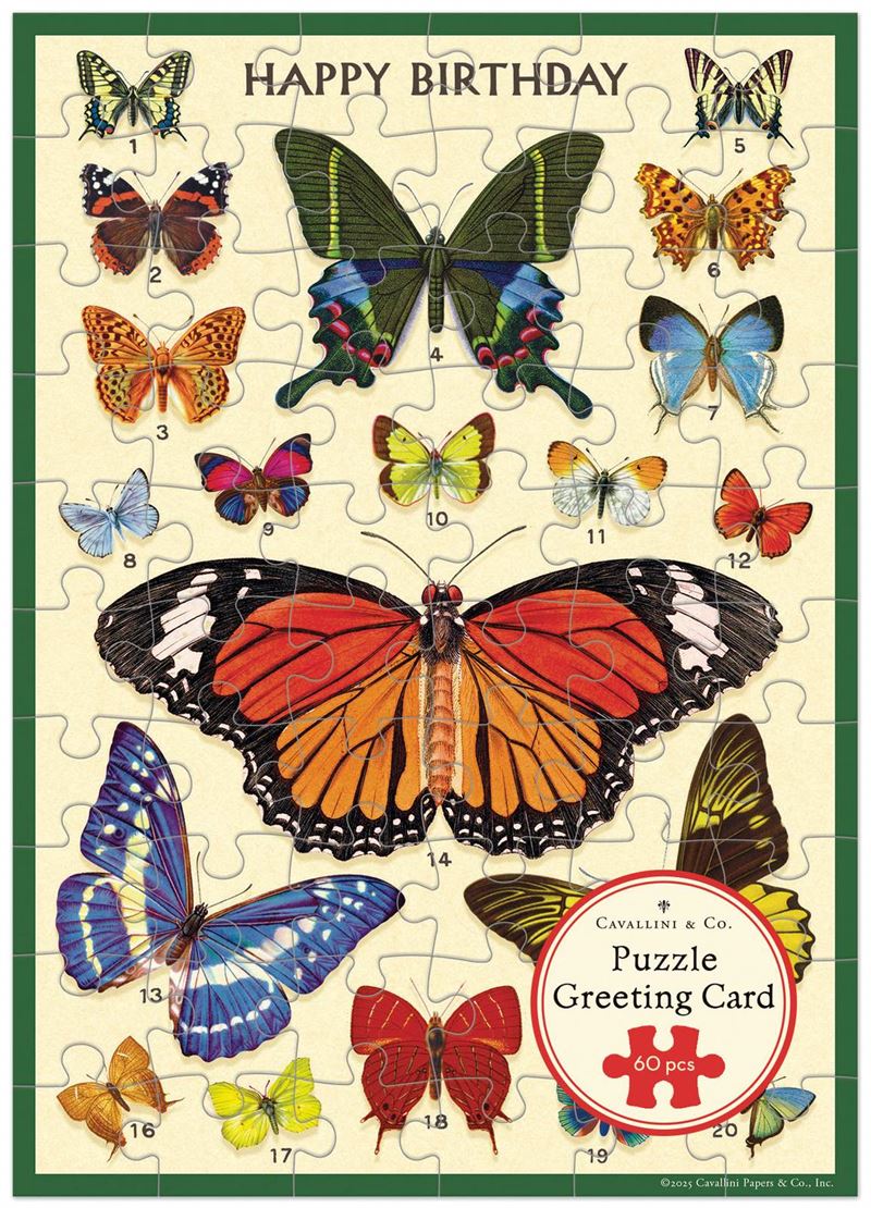 A Card Jigsaw Puzzle - Happy Birthday Butterflies