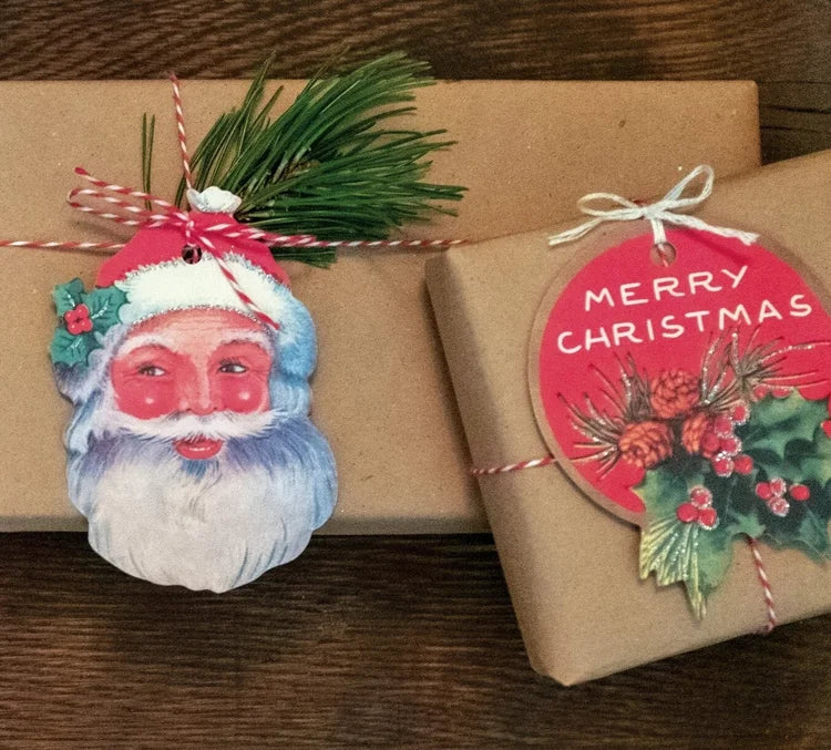 Christmas Glitter Gift Tags - Vintage Christmas