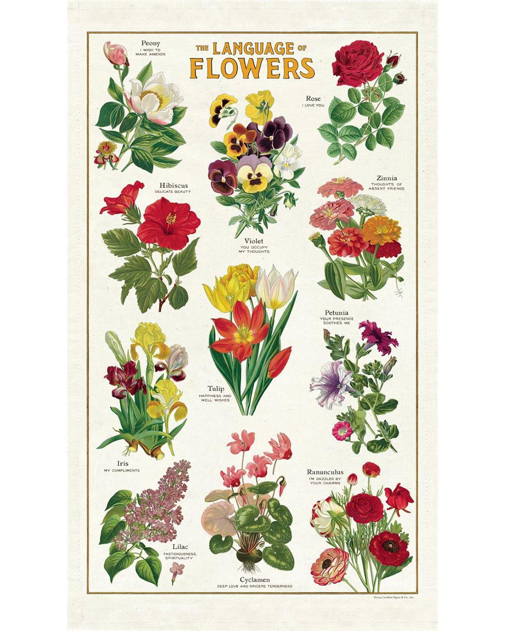 Tea Towel - Language of Flowers