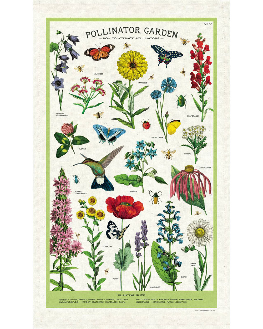 Tea Towel - Pollinator Garden