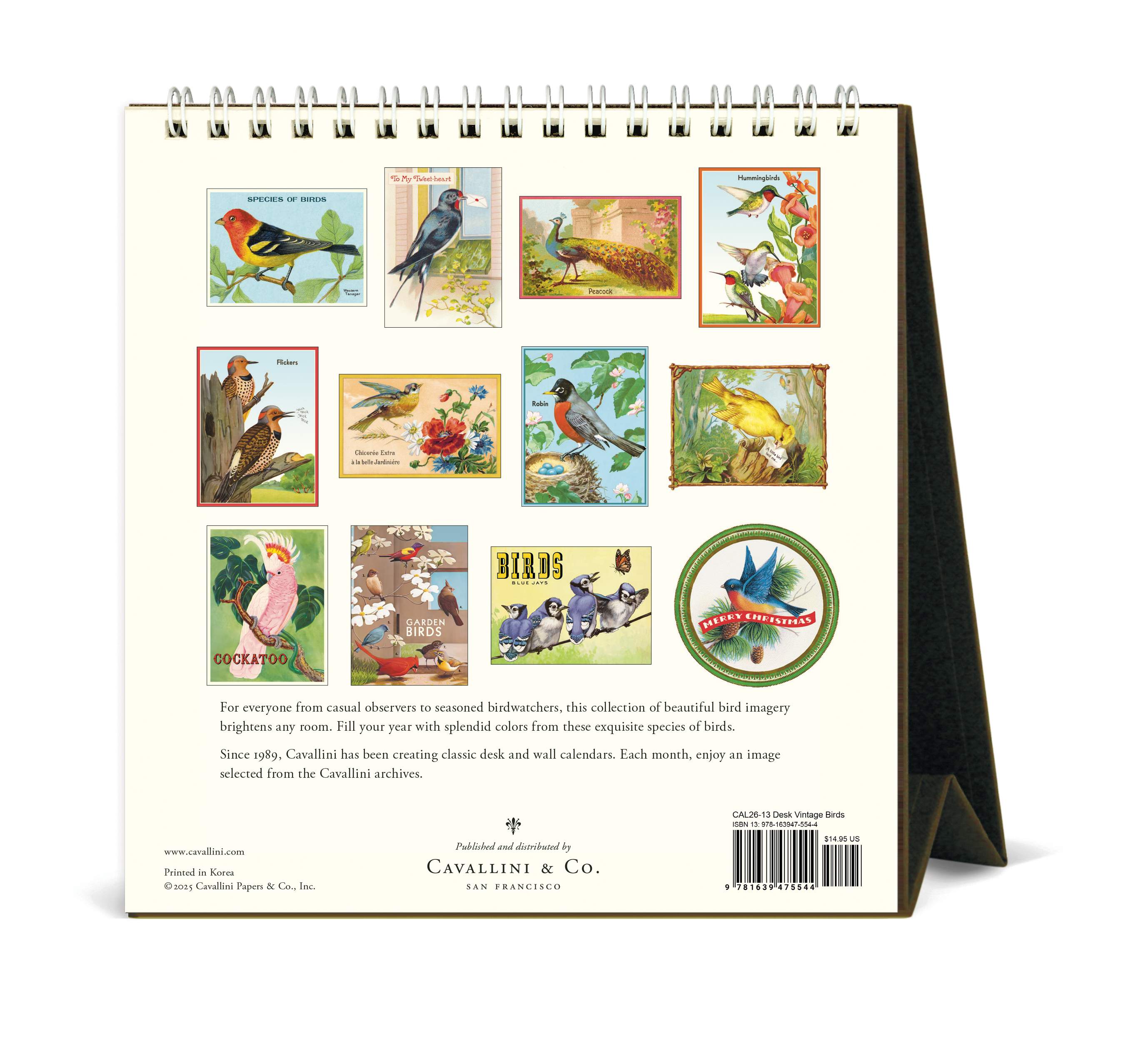 Desk Calendar - Vintage Birds