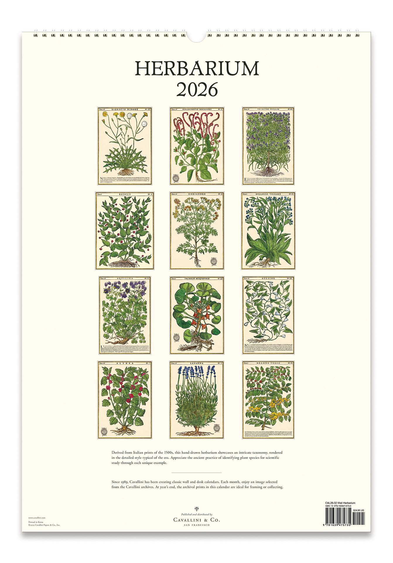 Wall Calendar - Herbarium
