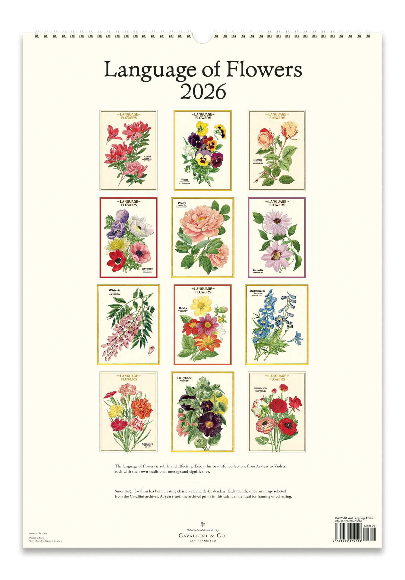 Wall Calendar - Language of Flowers