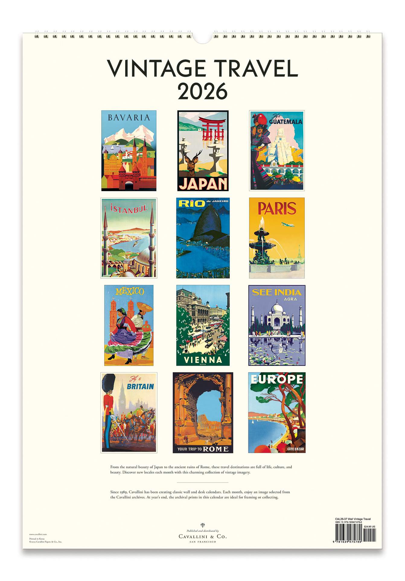 Wall Calendar - Vintage Travel