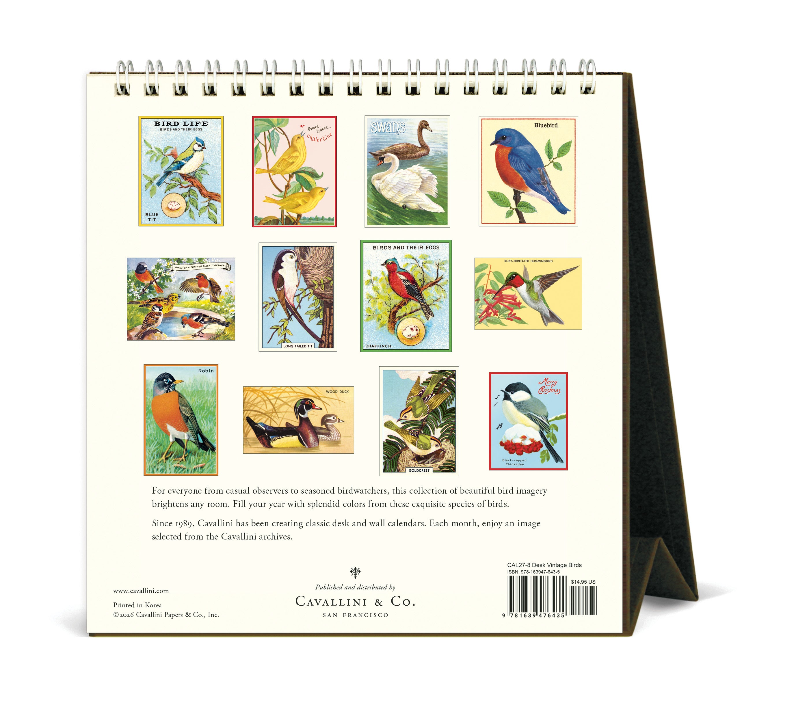 Desk Calendar - Vintage Birds