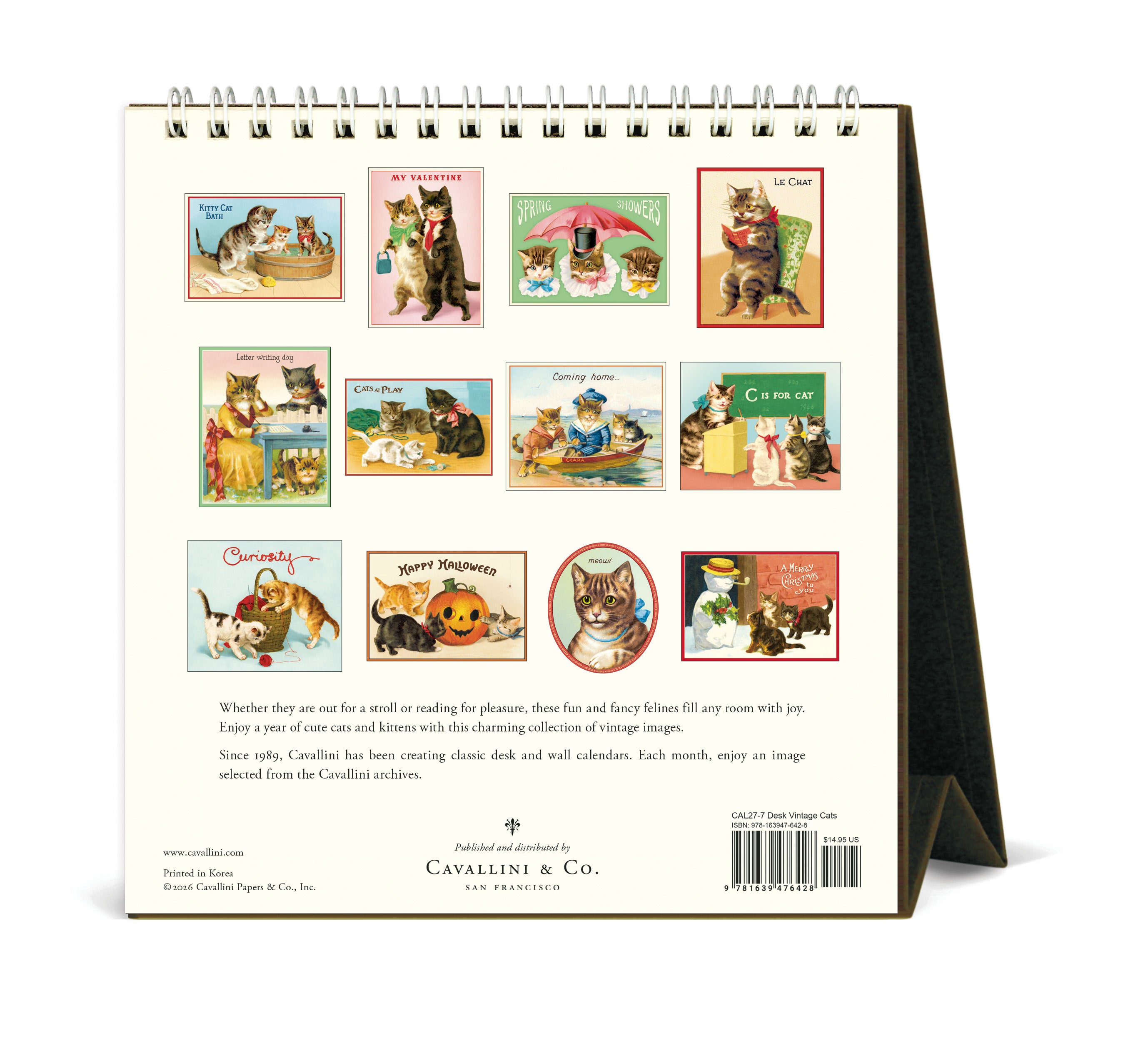 Desk Calendar - Vintage Cats