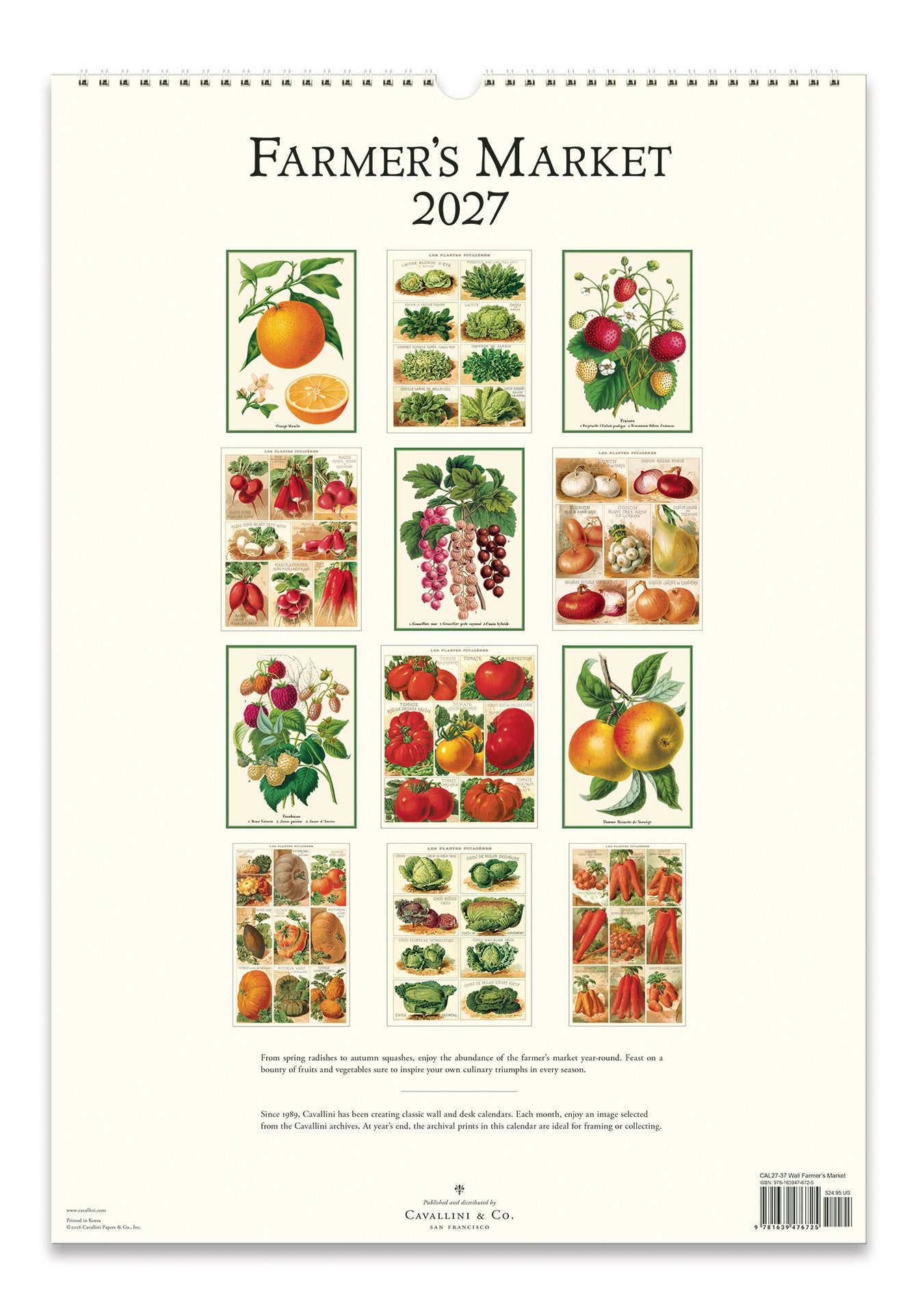 Wall Calendar - Farmer's Market