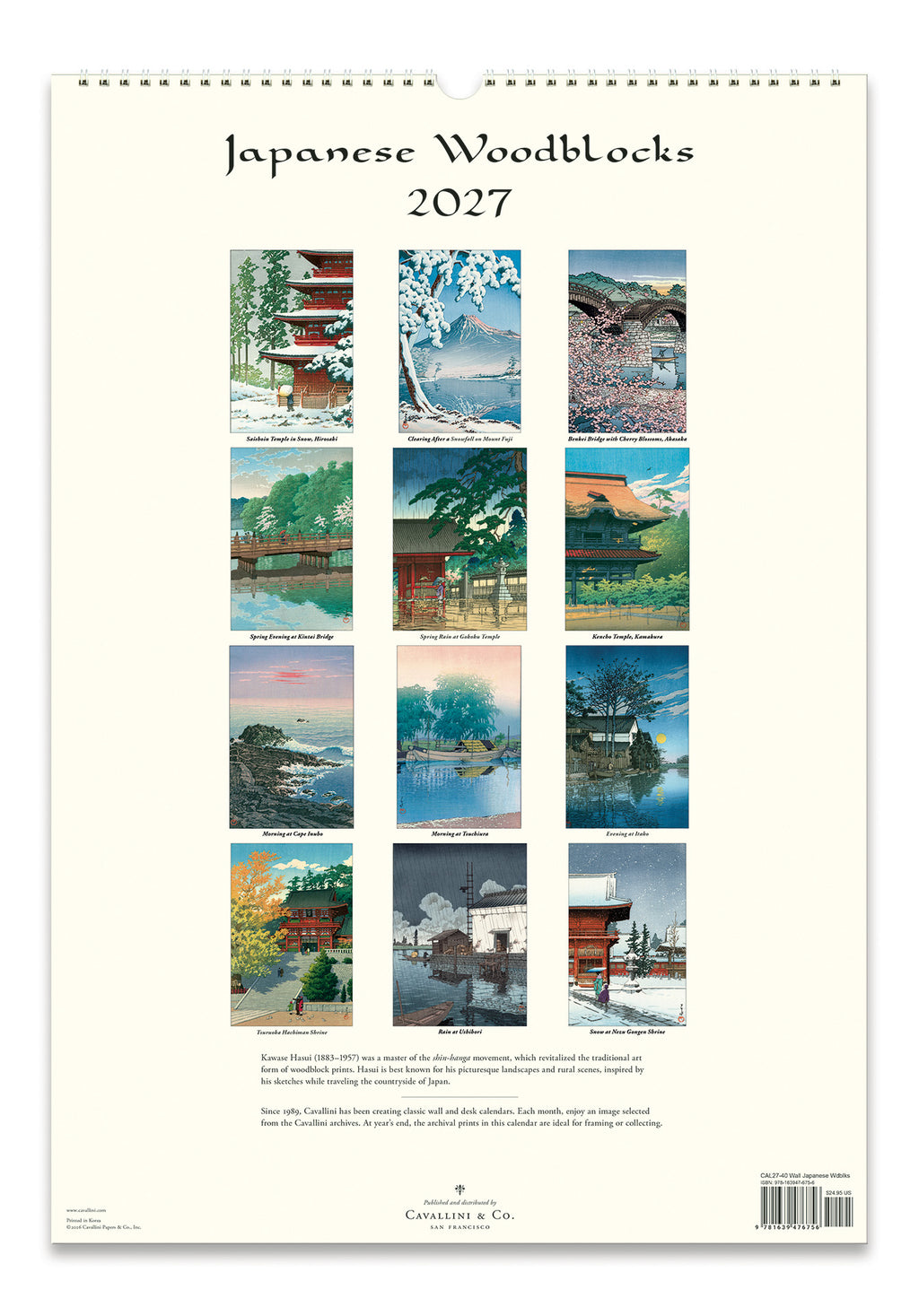 Wall Calendar - Japanese Woodblocks