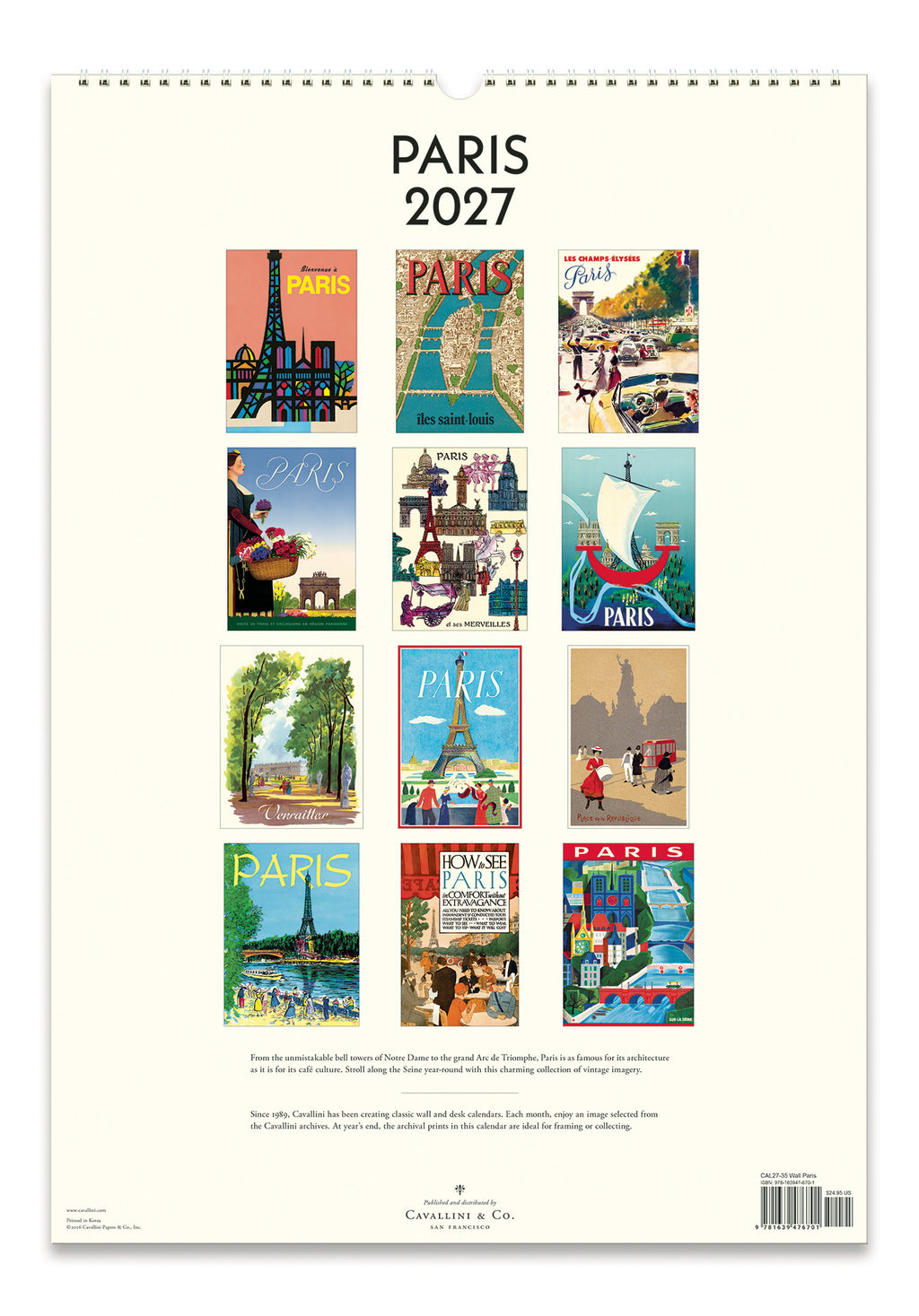 Wall Calendar - Paris