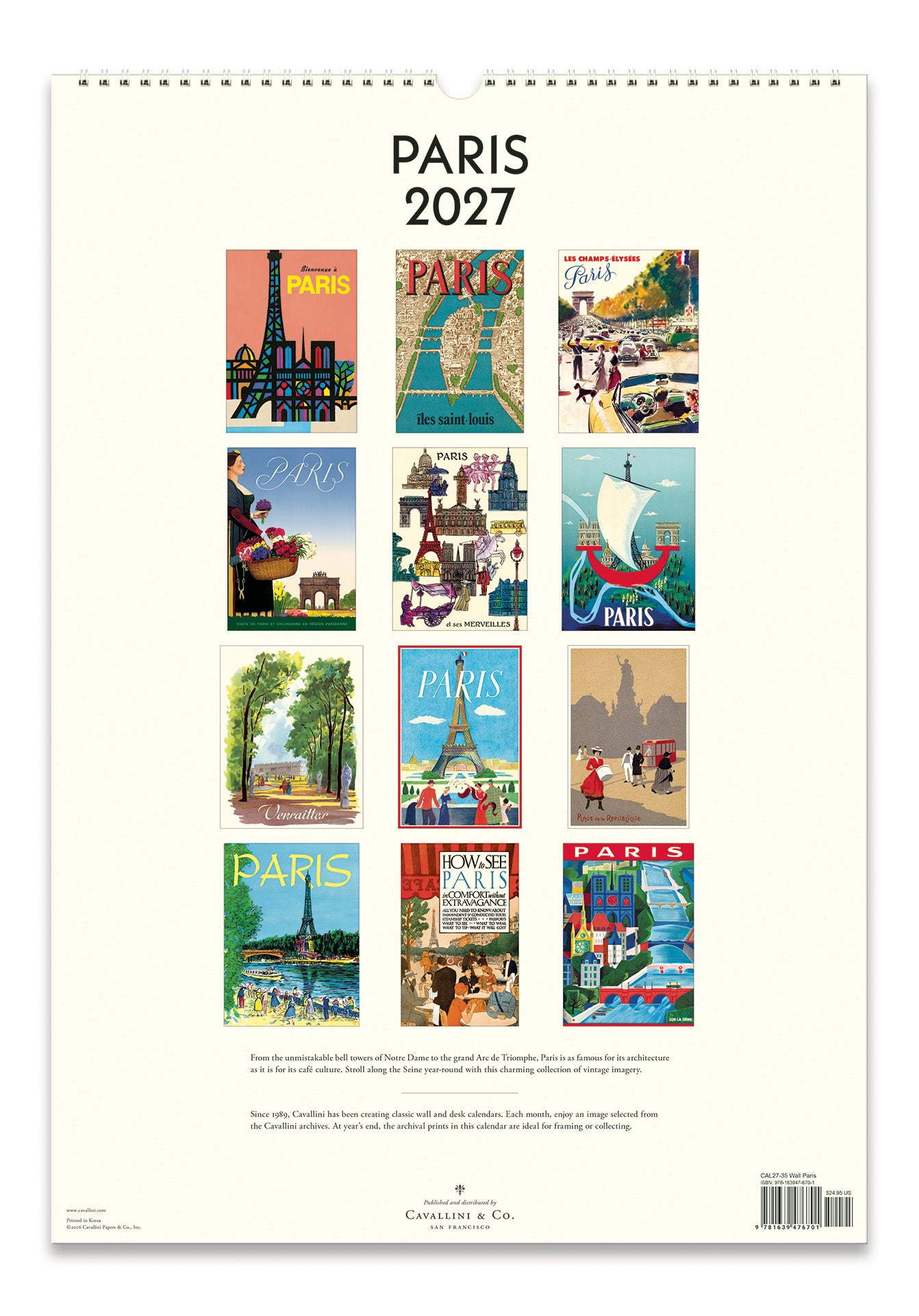 Wall Calendar - Paris